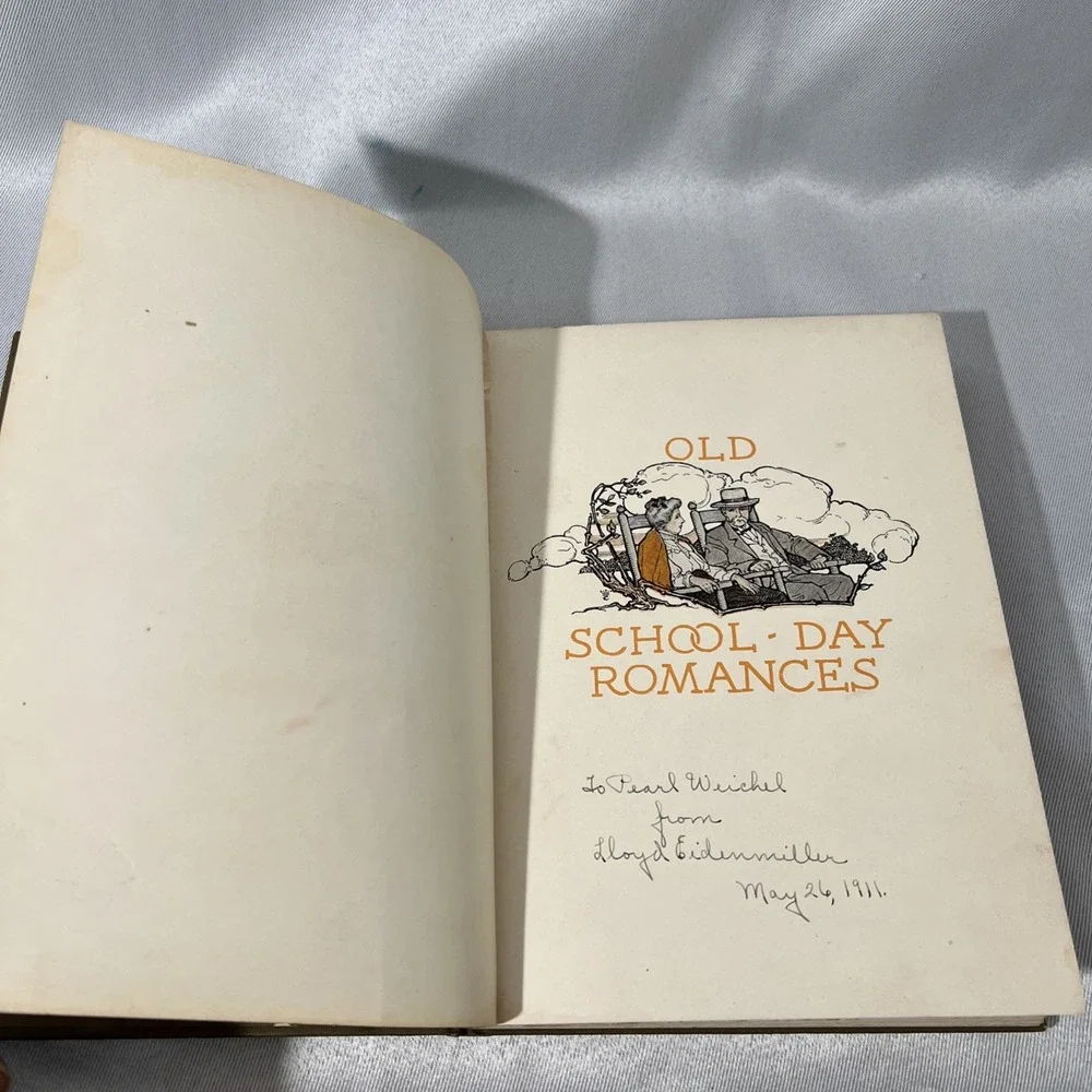 Vintage 1909 OLD SCHOOL DAY ROMANCES BOOK by JAMES WHITCOMB RILEY